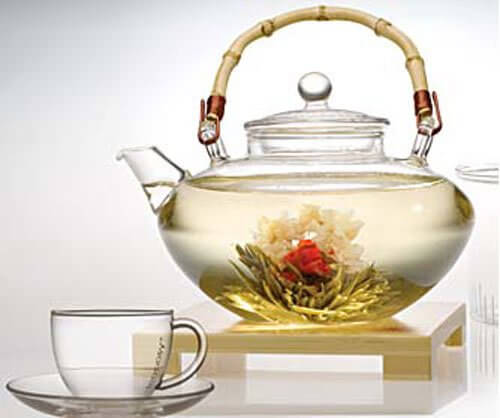 A cup of white tea.