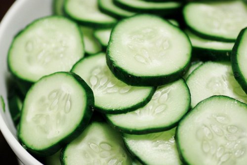 Some slices of cucumber.