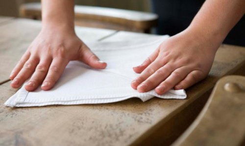 Polish wood naturally with a cloth