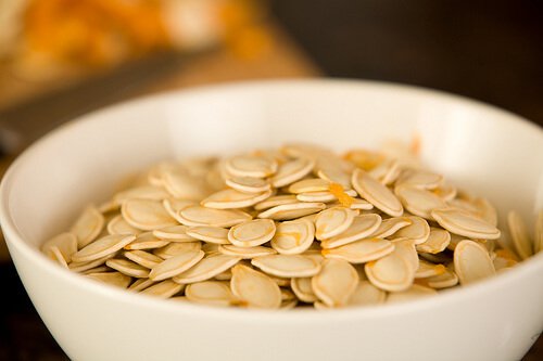 Bowl of pumpkin seeds