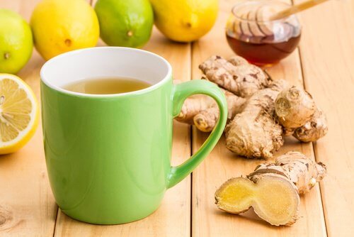 A mug of ginger,cinnamon and honey syrup.