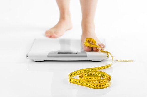 Person getting on a scale