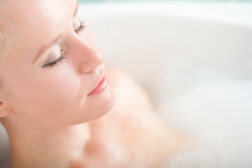 taking a bath