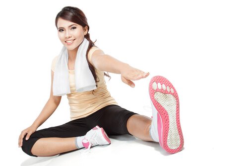 Woman doing stretches