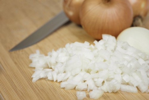 Chopped onions.