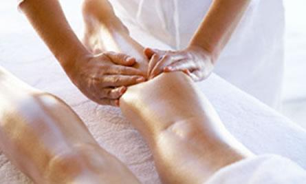 leg massage with essential oils