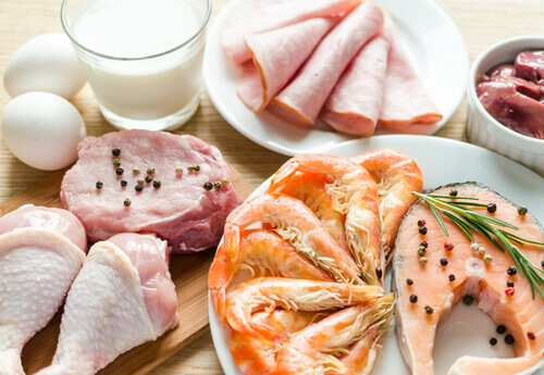 A variety of food to help muscle toning.