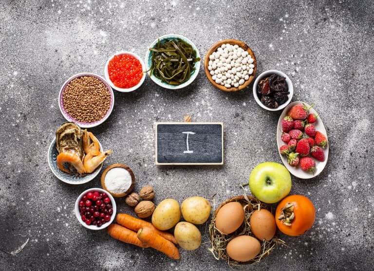 Foods that contain iodine.