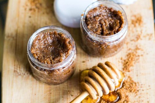 A homemade facial exfoliant.