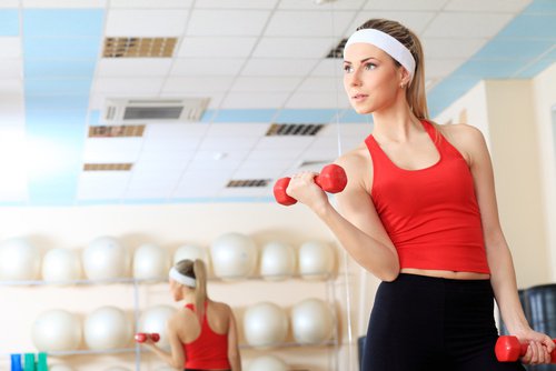 woman doing exercise for a firm bust