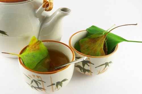 Cups of ginko tea