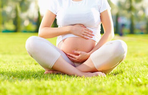 Pregnant woman about to become a mother