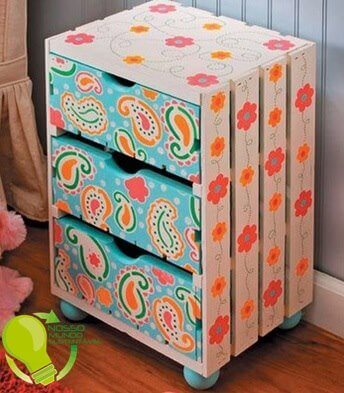 A children's toy box using crates.