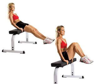 A woman exercising.