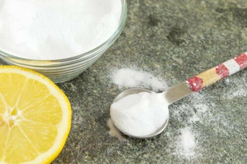 Some baking soda being prepared into a bad underarm odor remedy.