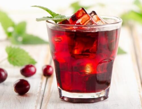 Glass of cranberry juice
