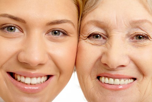 Young woman with her mother