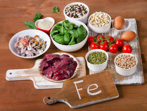 Foods that contain iron.