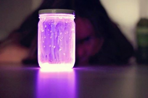 purple, luminous jar