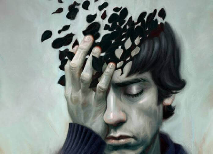 A man with a headache.