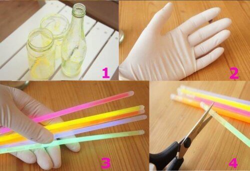 step by step to make luminous jars