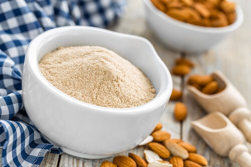 A bowl of almond flour.