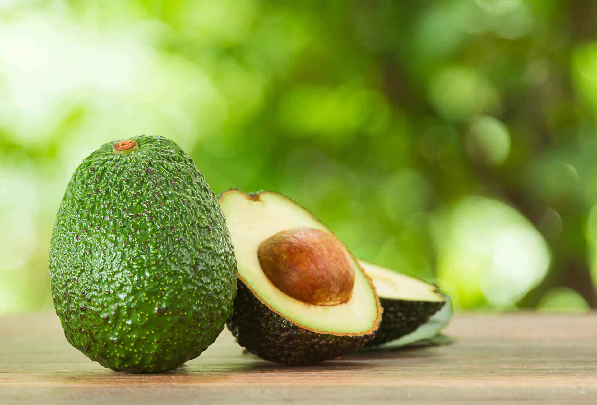 Avocado halves.