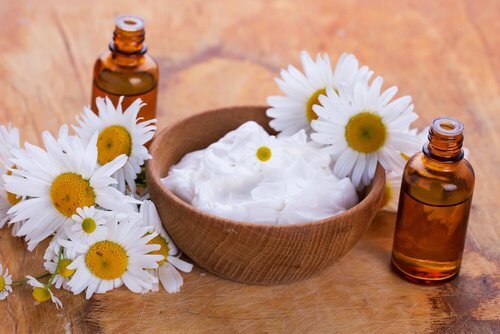Some cream made with chamomile oil.