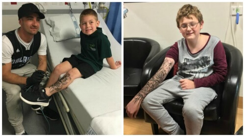 Man Gives "Temporary Tattoos" to Sick Children