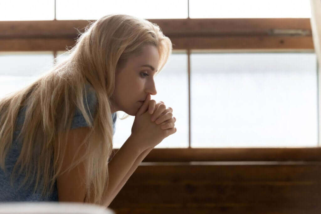 A sad woman.