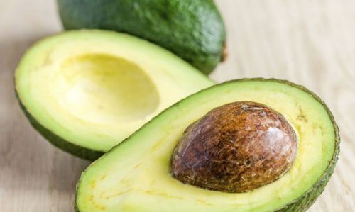 Avocados lying on a table