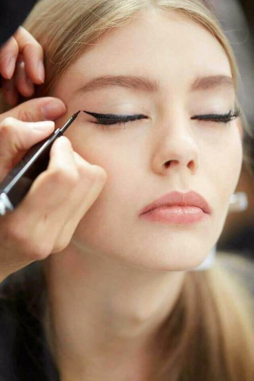 Cat eyes are one easy makeup trick.