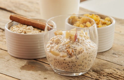 Chia Seeds and Oatmeal Breakfast for the Next Morning