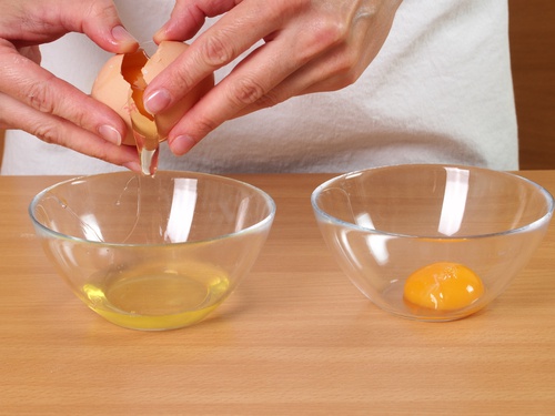 Separating egg whites from egg yolks