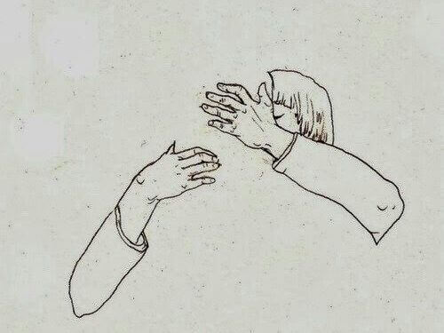 Drawing of a couple hugging outline only of man woman sketched well physical affection