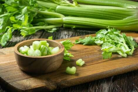 Chopped celery.