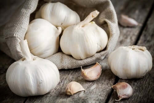 Garlic heads.