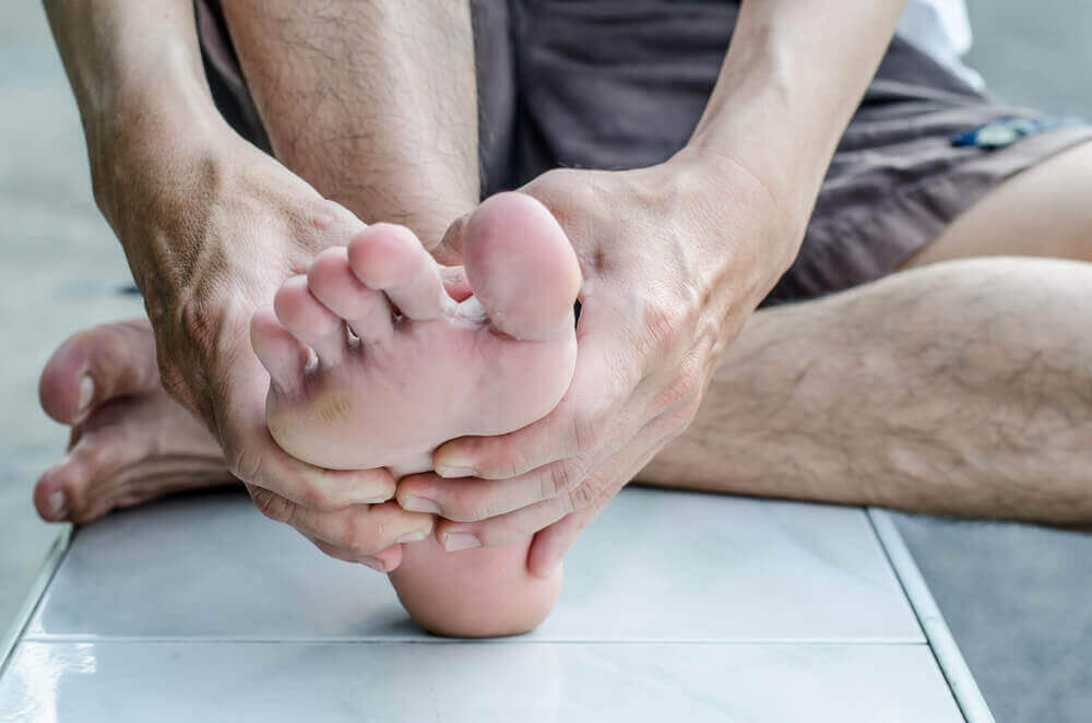 A man with plantar fasciitis.