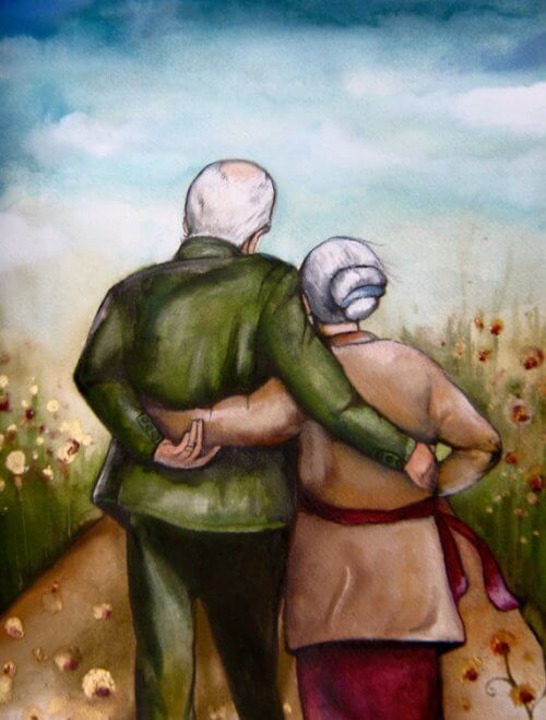 Résultat de recherche d'images pour "painting couple of old people"
