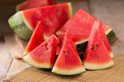Watermelon portions.