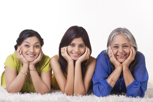 Three generations of women