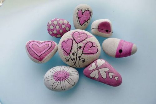 Some painted stones.