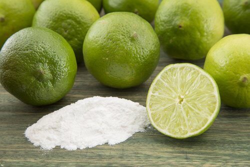 Lime and baking soda.