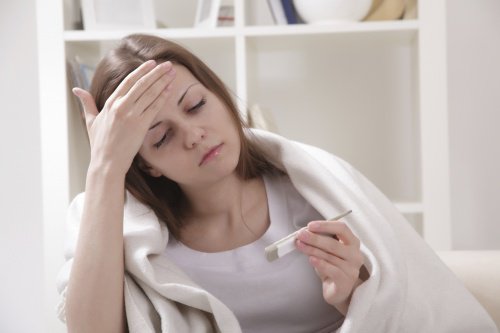 woman with fever