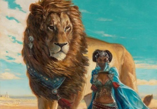 lion-with-woman