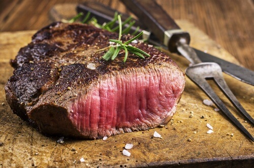 Rare steak