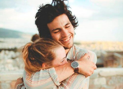 Couple hugging
