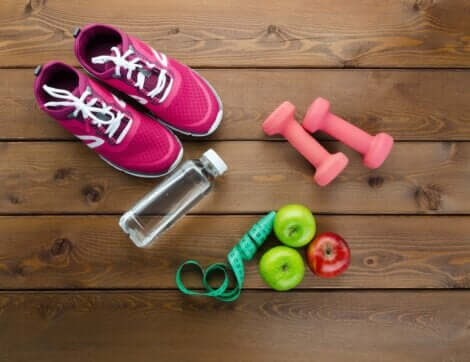 A representation of exercise and healthy eating.
