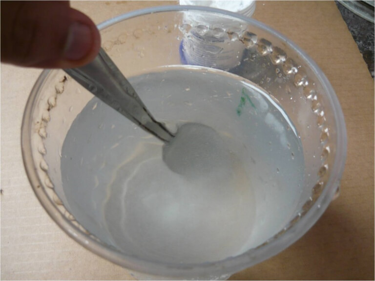Warm water with salt for bright socks