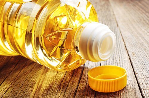 Bottle of vegetable oil